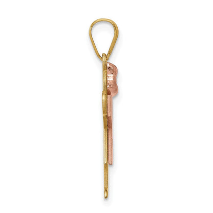 14K Bicolor Diamant-Anhänger für Kinder