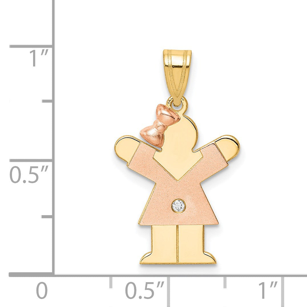 14K Bicolor Diamant-Anhänger für Kinder