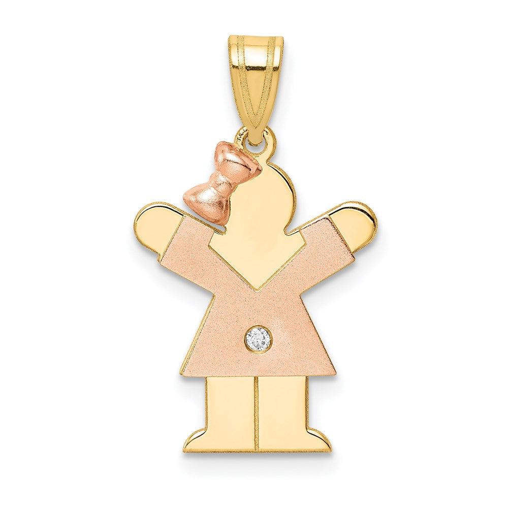 14K Bicolor Diamant-Anhänger für Kinder