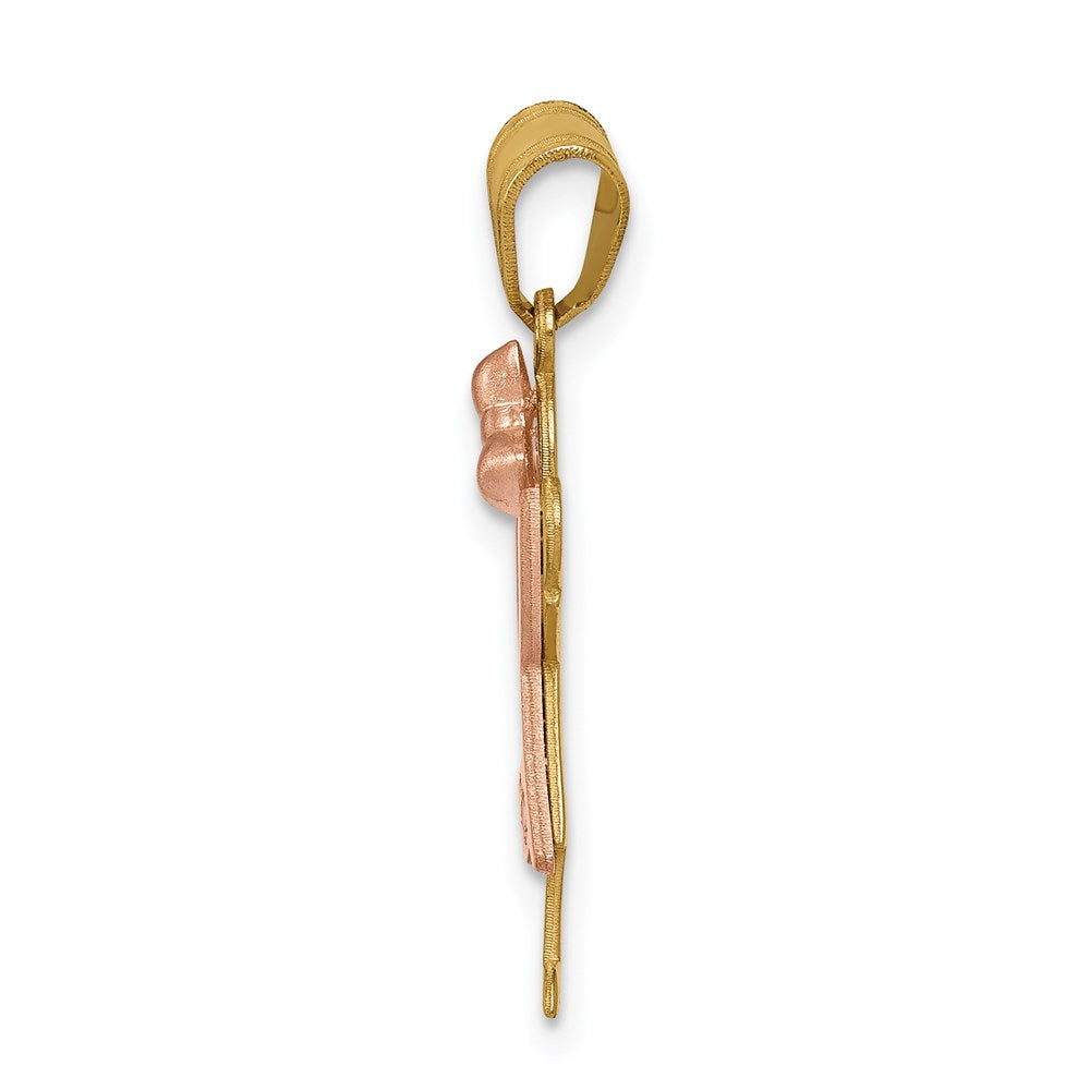 14K Bicolor Diamant-Kinderanhänger 0,03 ct
