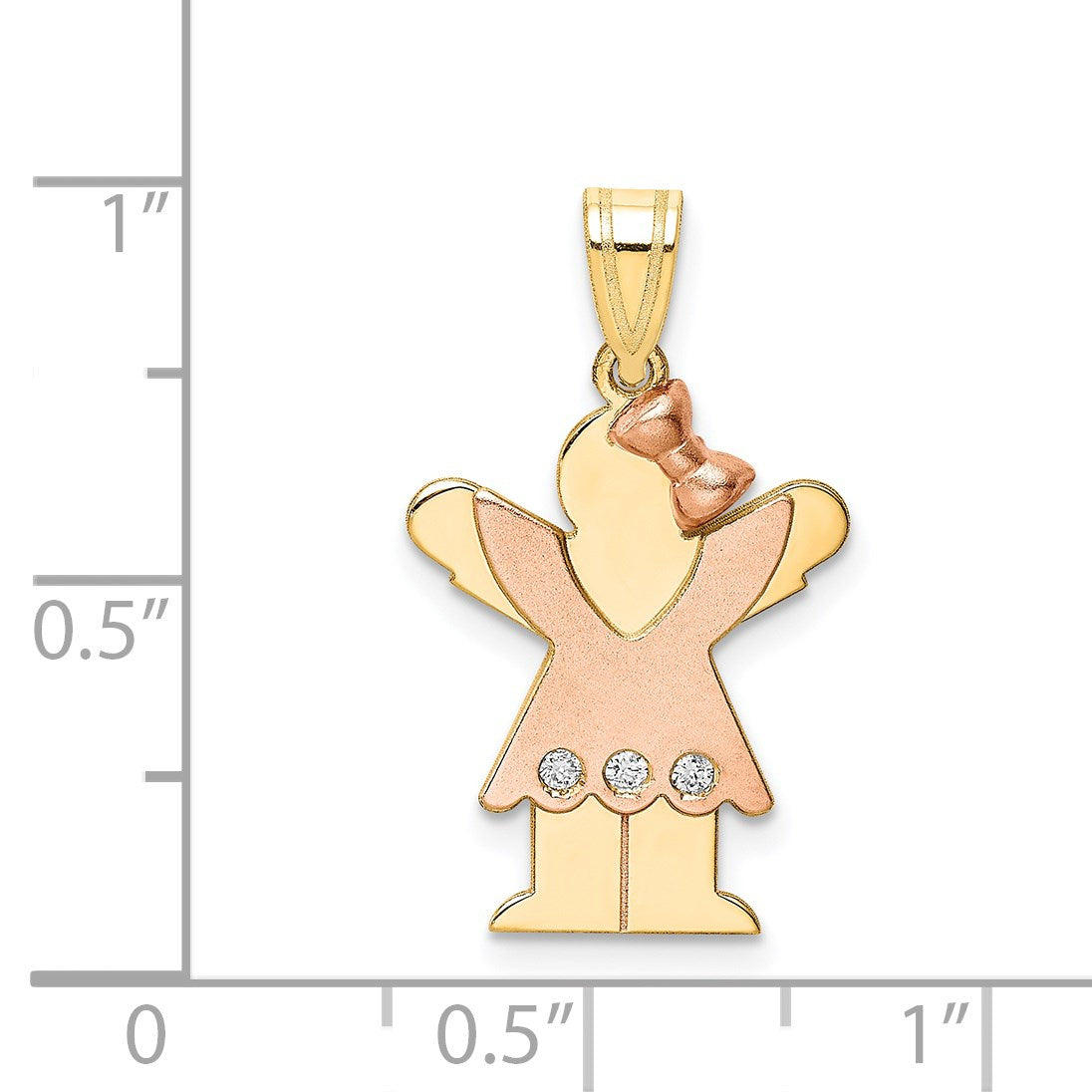 14K Bicolor Kinderanhänger mit VS-Diamant
