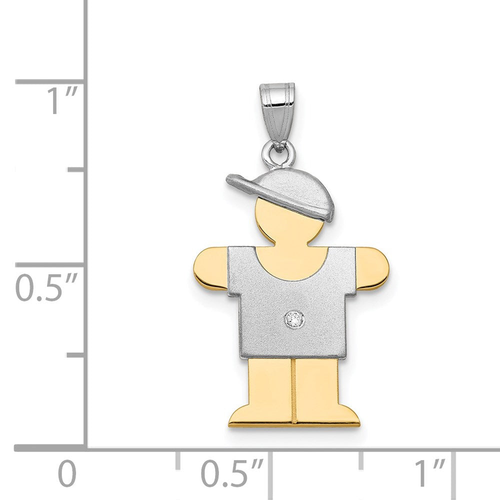 14K Bicolor Diamant-Anhänger für Kinder, AA-Qualität