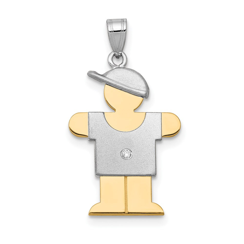 14K Bicolor Diamant-Anhänger für Kinder, AA-Qualität