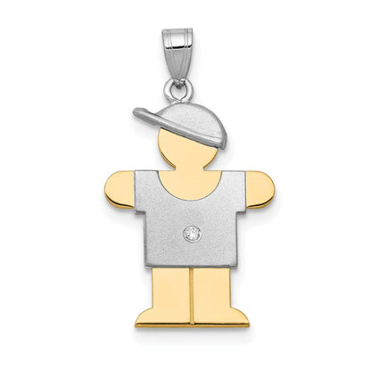 14K Bicolor Diamant-Anhänger für Kinder, AA-Qualität