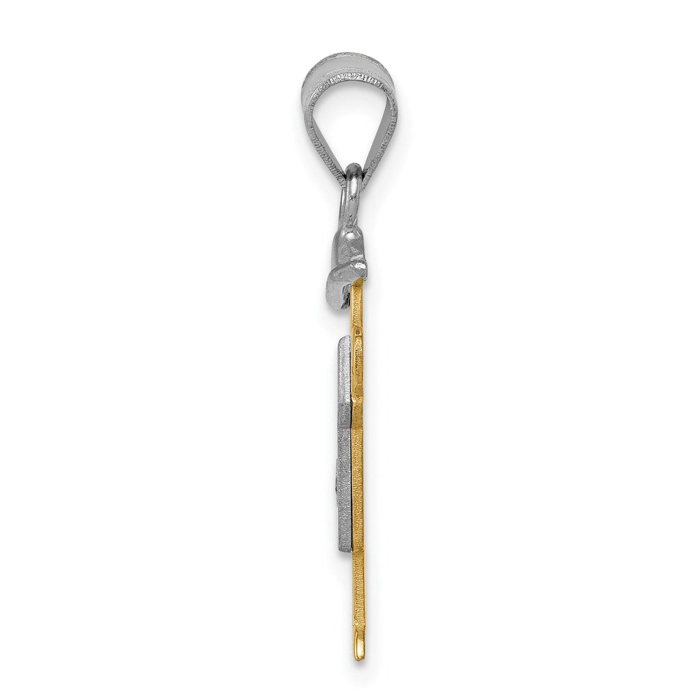 14K Bicolor Diamant-Anhänger für Kinder AA