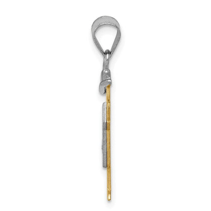 14K Bicolor Diamant-Anhänger für Kinder AA