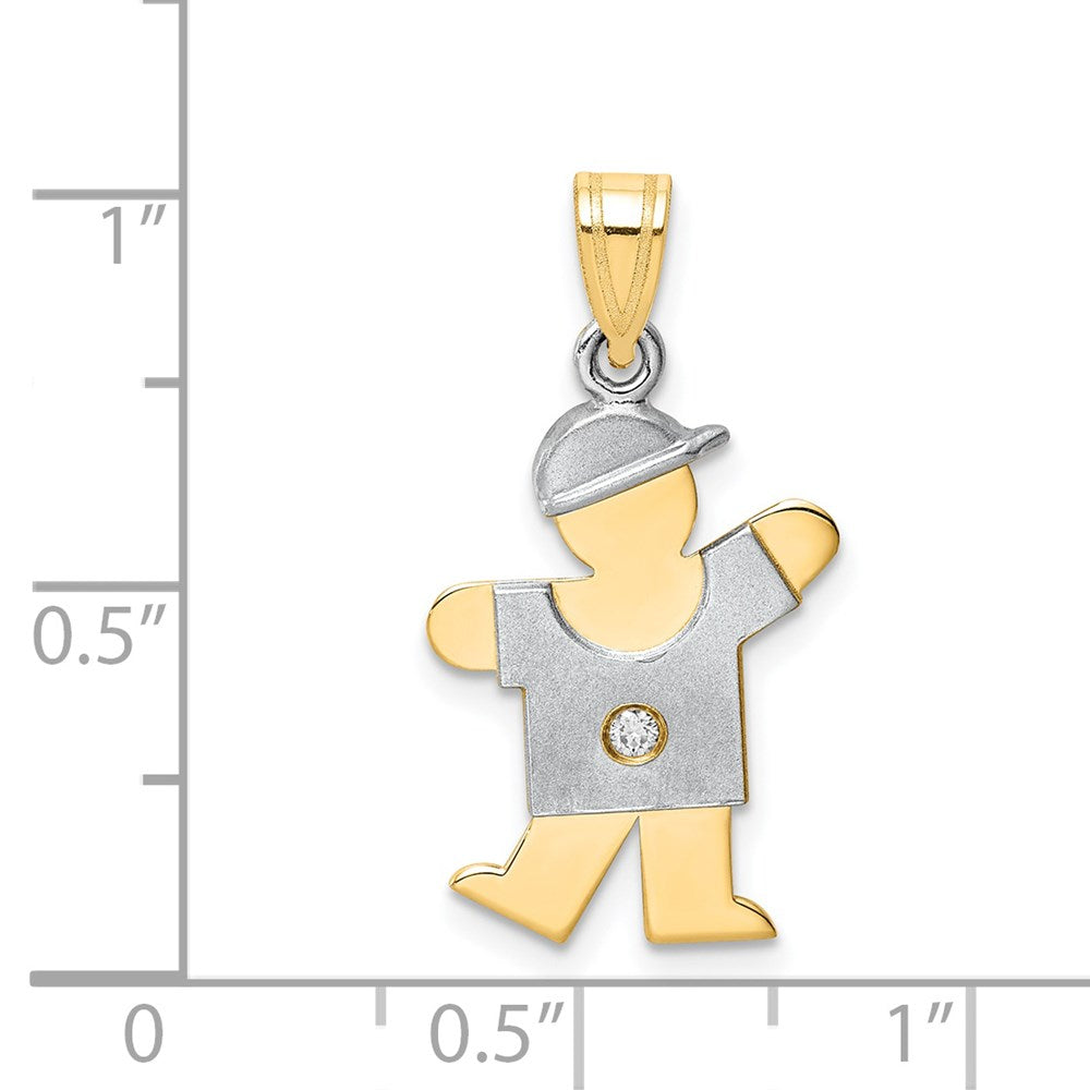 14K Bicolor Diamant-Anhänger für Kinder AA