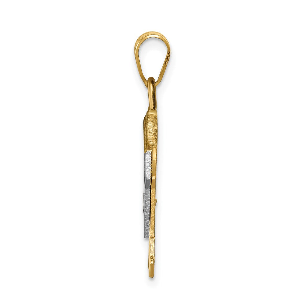 14K Bicolor Diamant-Anhänger für Kinder AA