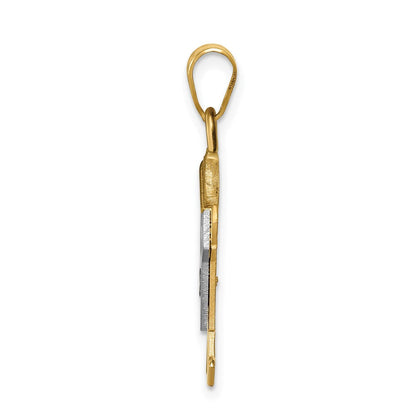 14K Bicolor Diamant-Anhänger für Kinder AA