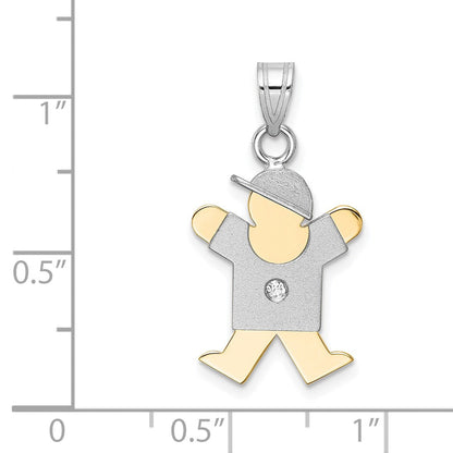 14K Diamant-Anhänger für Kinder in Bicolor