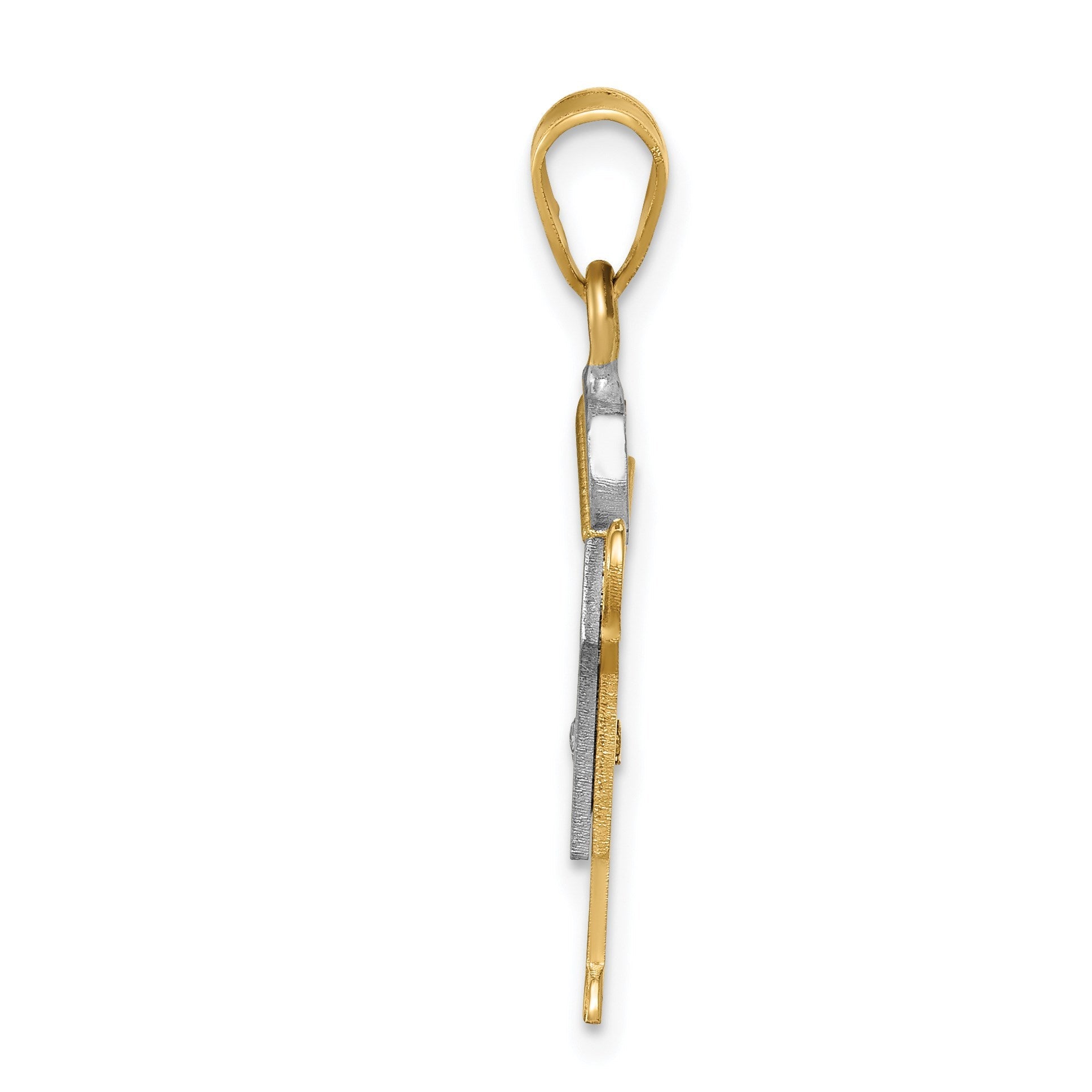 14K Bicolor Diamant-Anhänger für Kinder