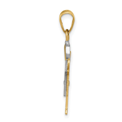 14K Bicolor Diamant-Anhänger für Kinder