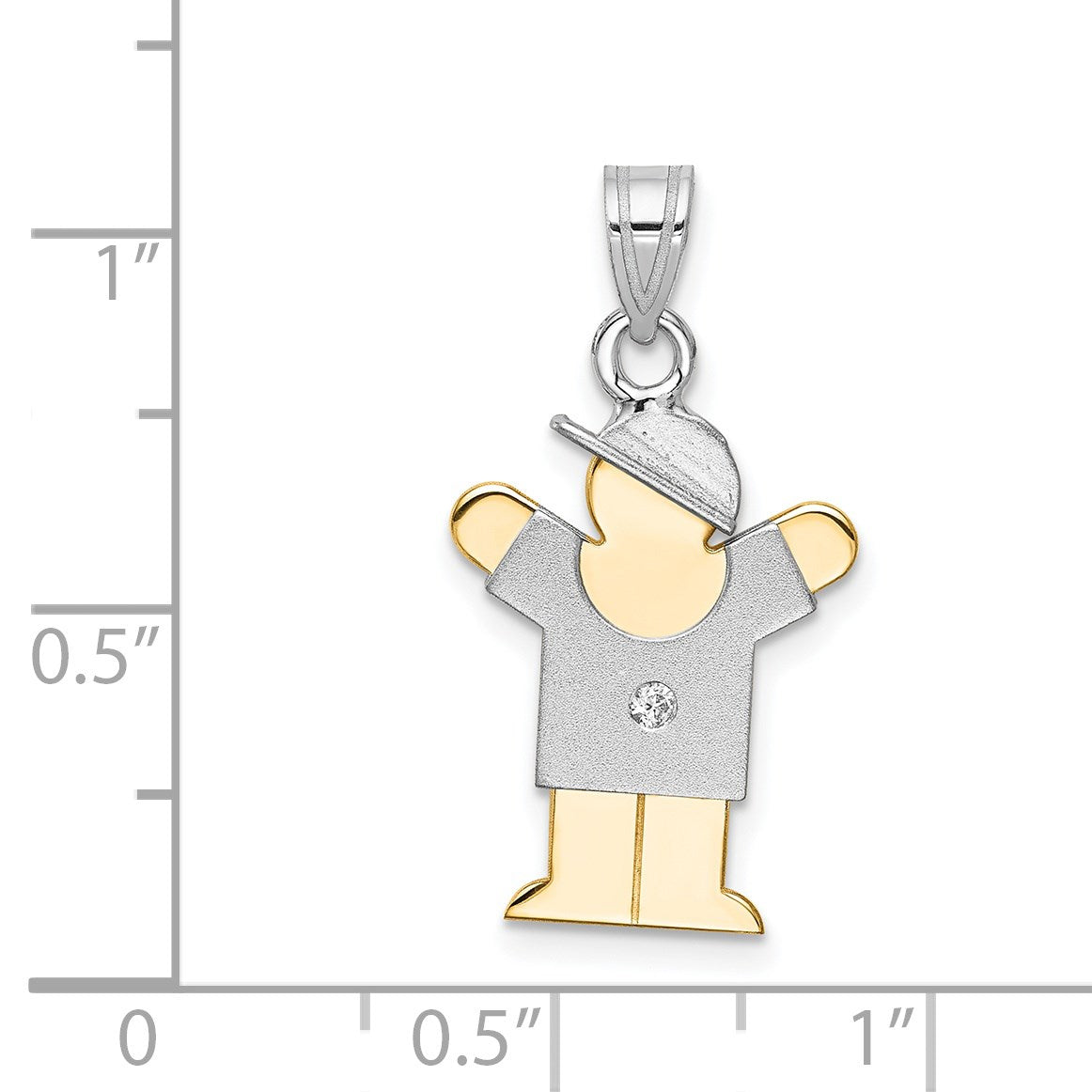 14K Bicolor Diamant-Anhänger für Kinder