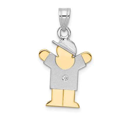 14K Bicolor Diamant-Anhänger für Kinder