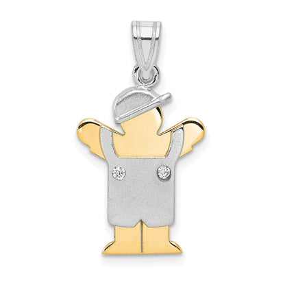 14k Bicolor-Gold AA-Diamant-Kinderanhänger