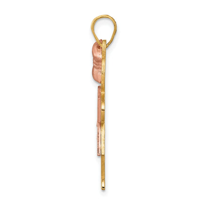 14K Bicolor Diamant-Anhänger für Kinder