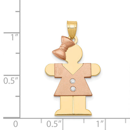 14K Bicolor Diamant-Anhänger für Kinder