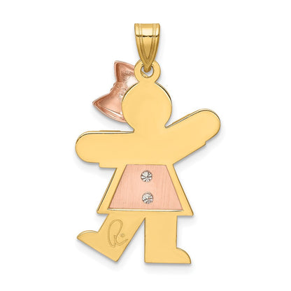 14K Diamant-Anhänger für Kinder in Two-Tone