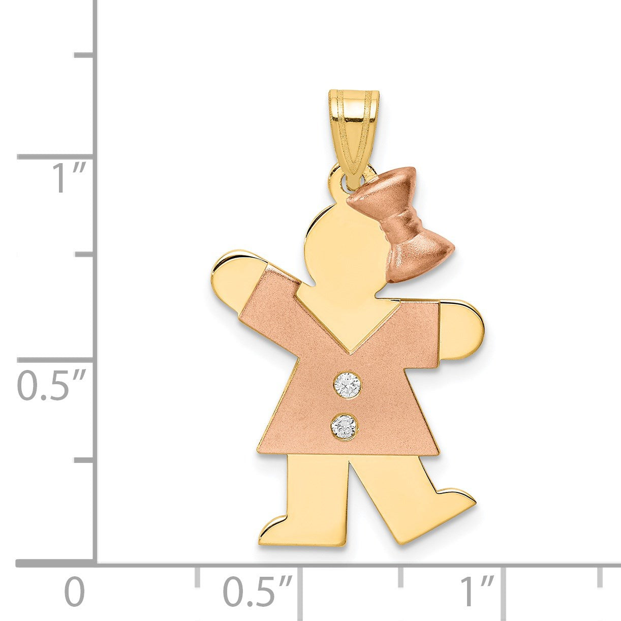 14K Bicolor VS Diamant-Anhänger für Kinder