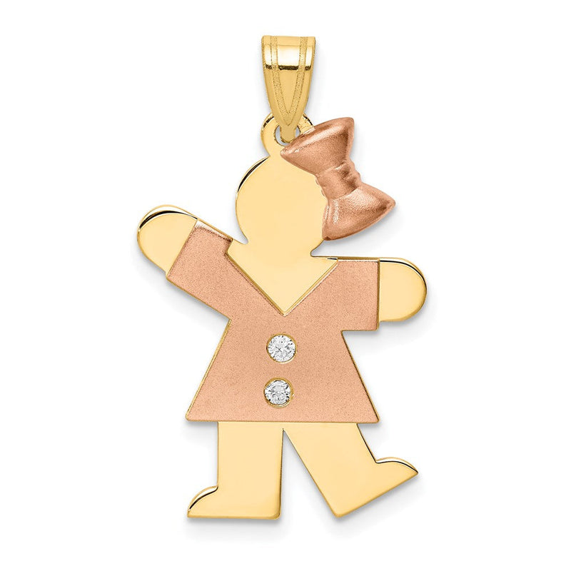 14K Diamant-Anhänger für Kinder in Two-Tone