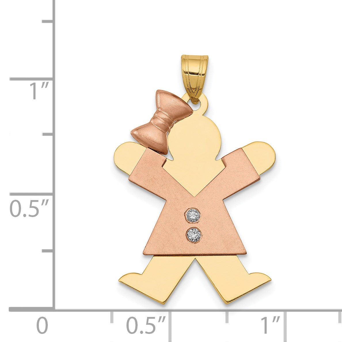 14K Bicolor Diamant-Anhänger für Kinder, VS