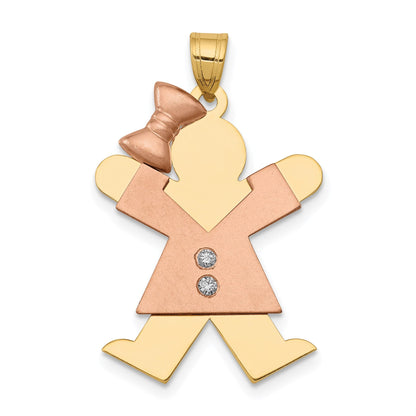 14K Bicolor Diamant-Anhänger für Kinder, VS