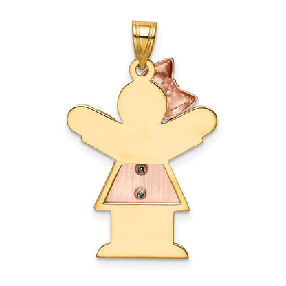 14K Bicolor Gold AA Diamant Kinder-Anhänger