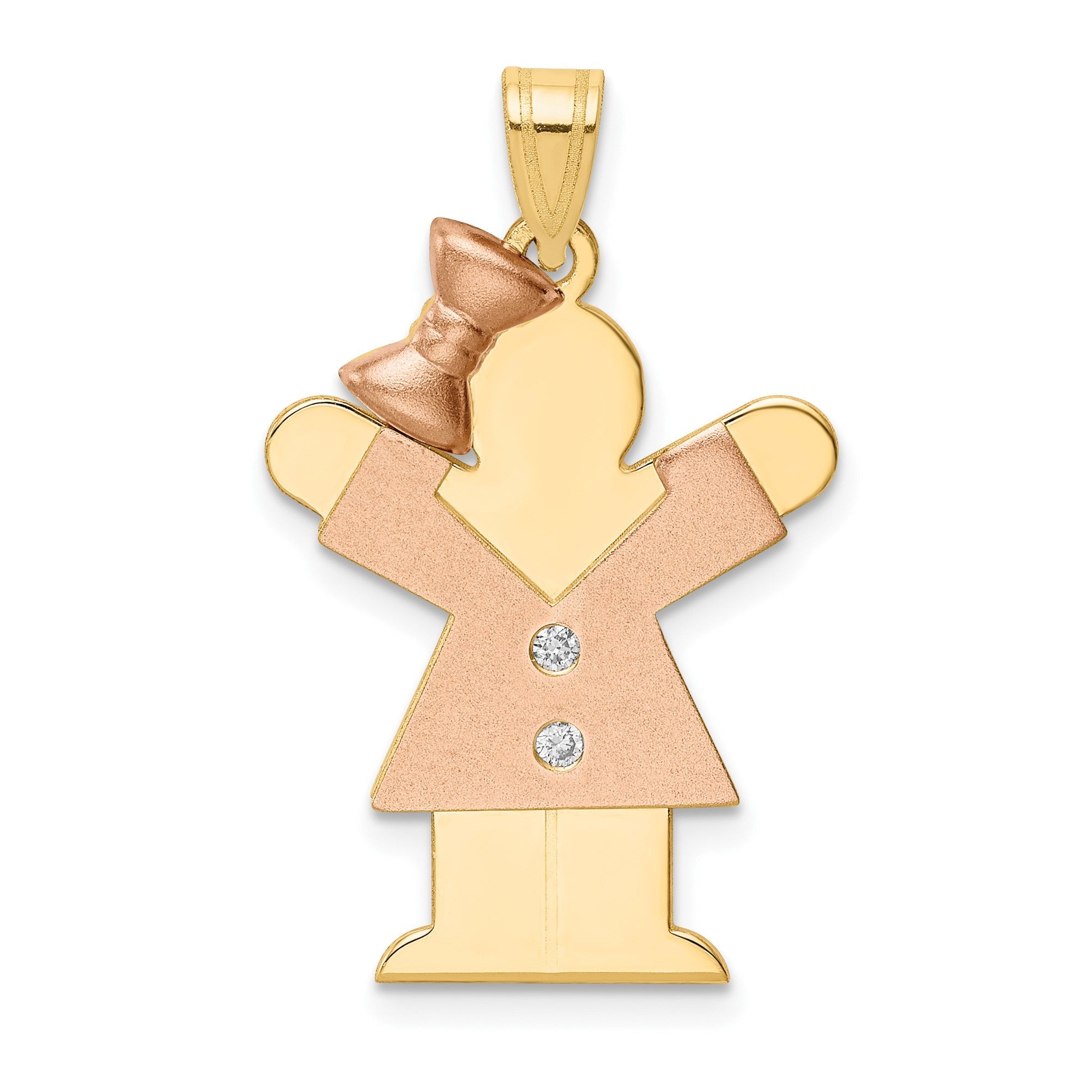 14K Bicolor Diamant-Anhänger für Kinder, VS