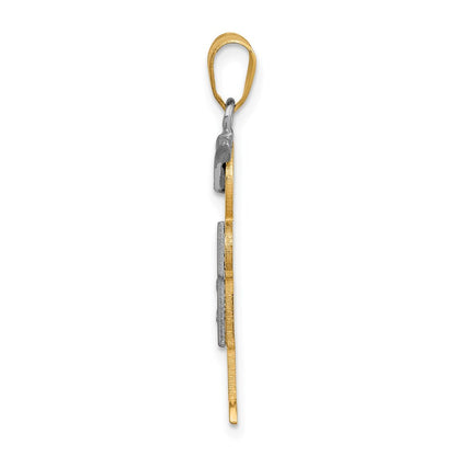14K Bicolor Diamant-Anhänger für Kinder