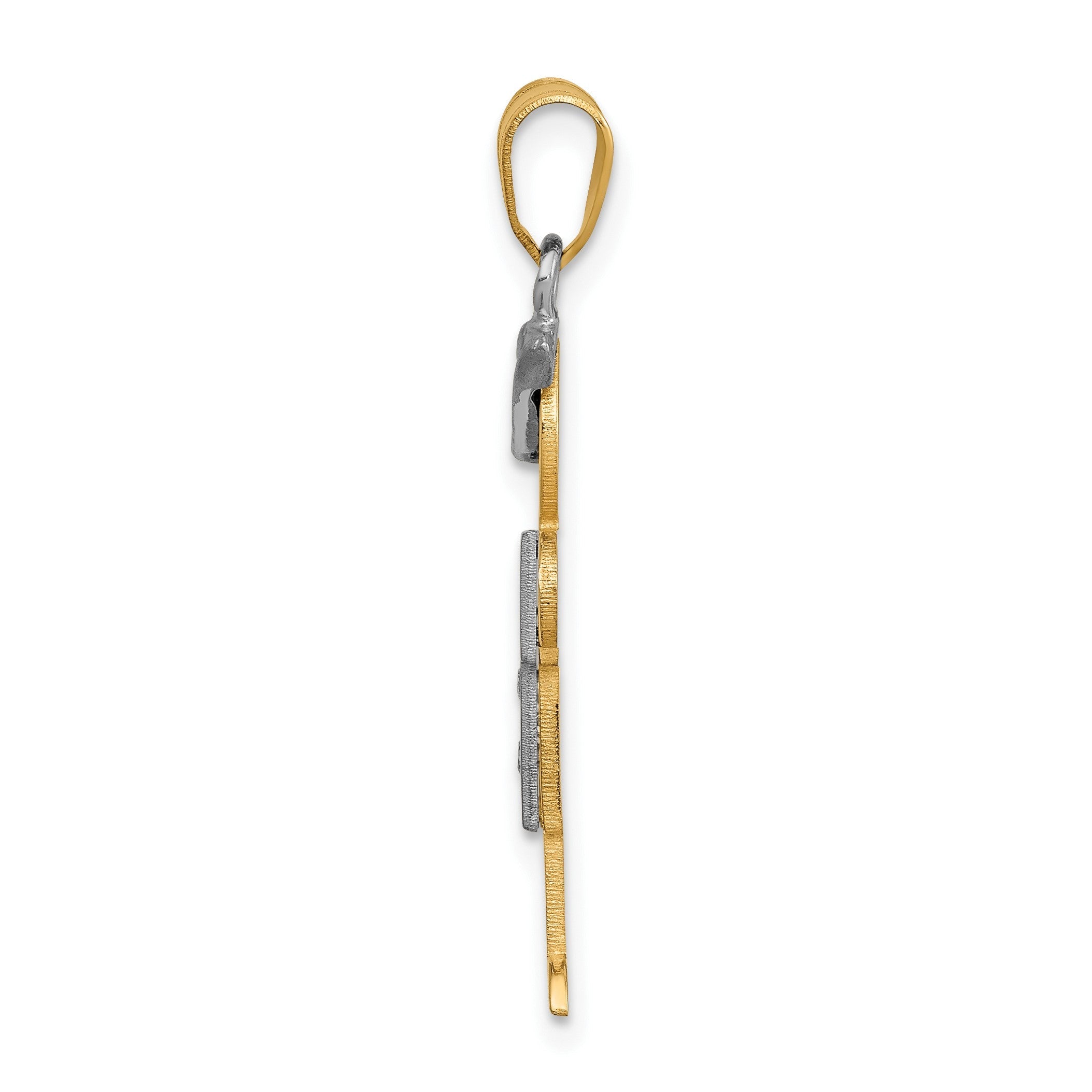 14K Bicolor Diamant-Anhänger für Kinder