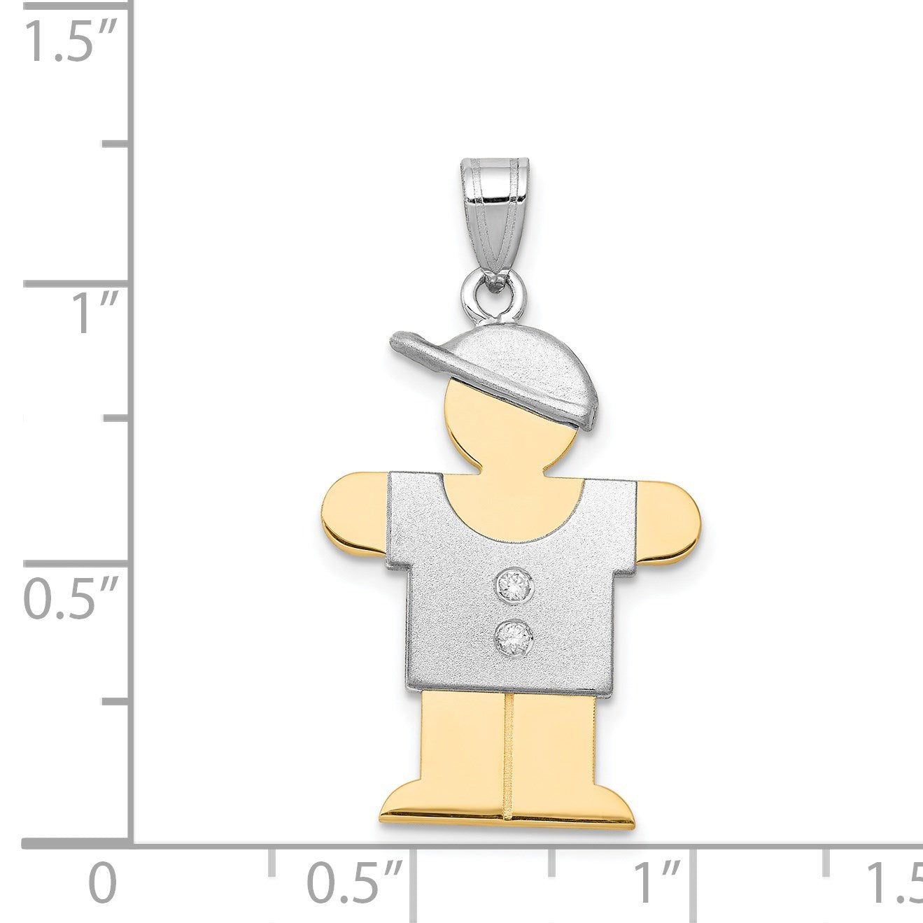14K Bicolor Diamant-Anhänger für Kinder