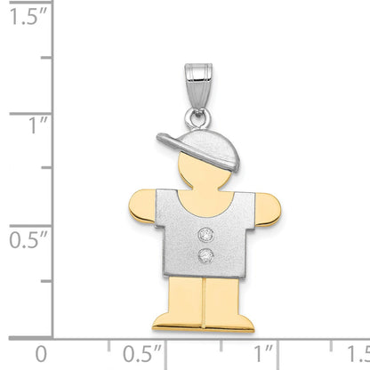 14K Bicolor Diamant-Anhänger für Kinder