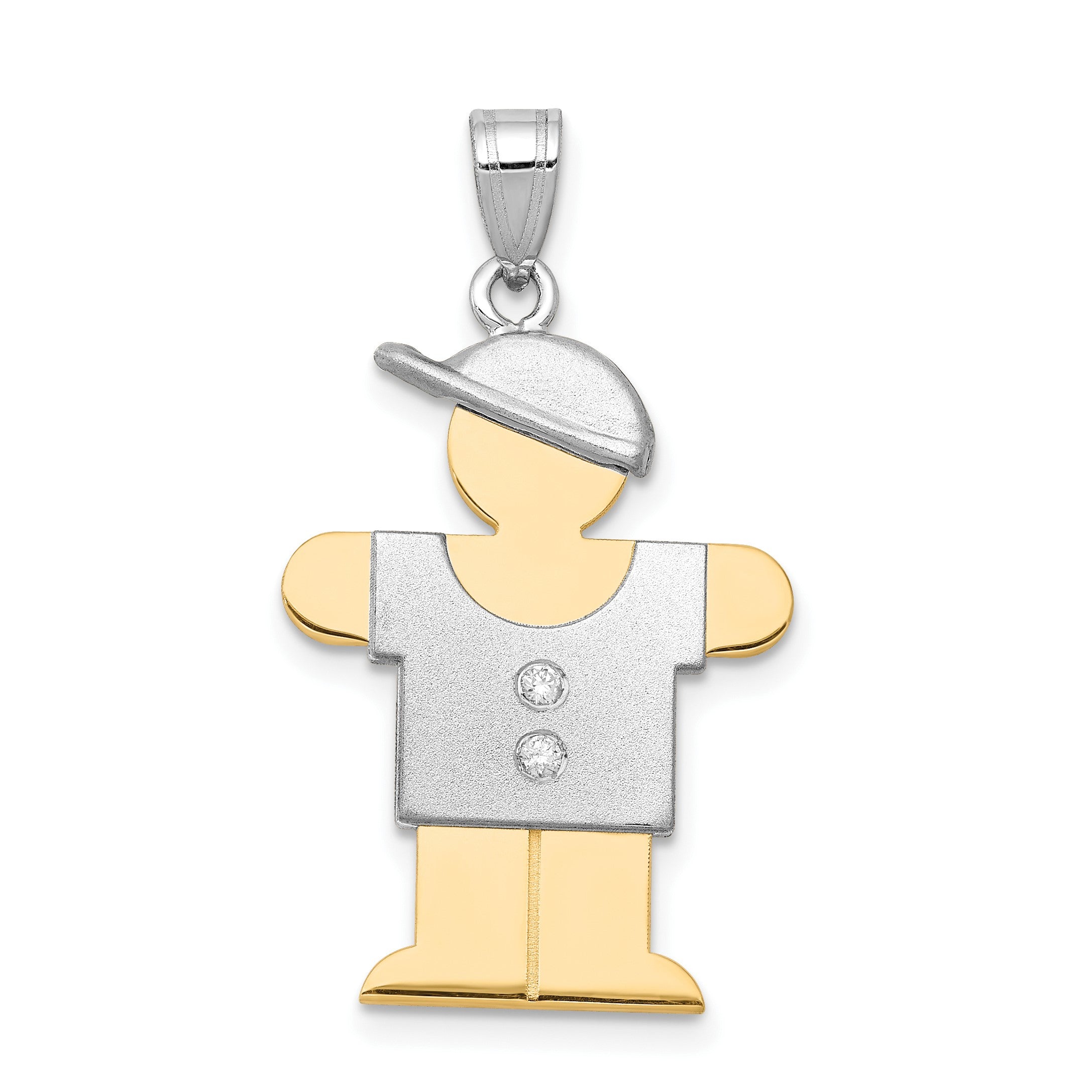 14K Bicolor Diamant-Anhänger für Kinder
