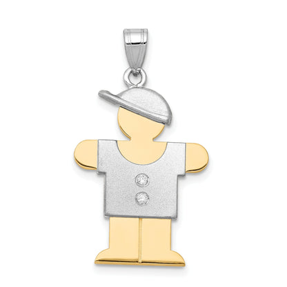 14K Bicolor Diamant-Anhänger für Kinder