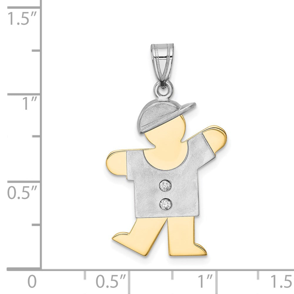 14K Bicolor Anhänger mit Diamant für Kinder
