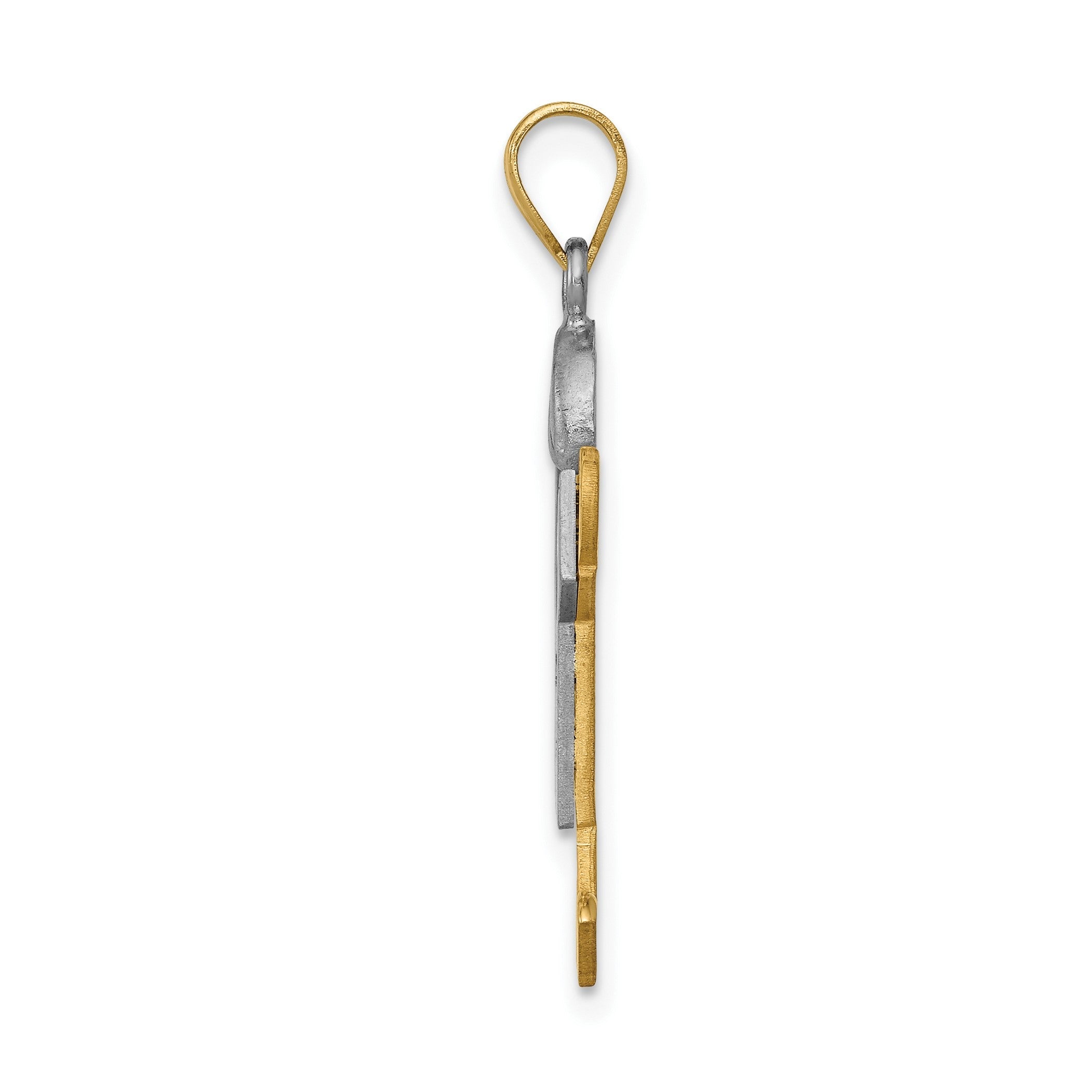 14K Bicolor Diamant-Anhänger für Kinder