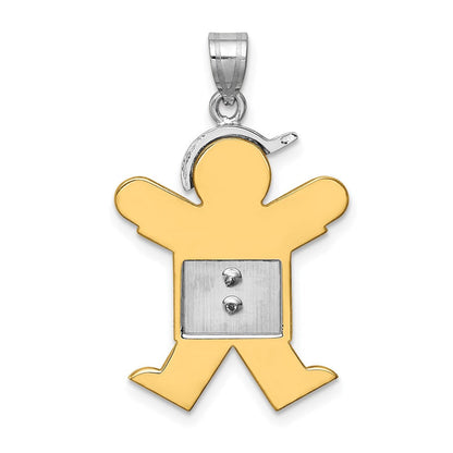 14K Bicolor Anhänger für Kinder mit Diamant AA