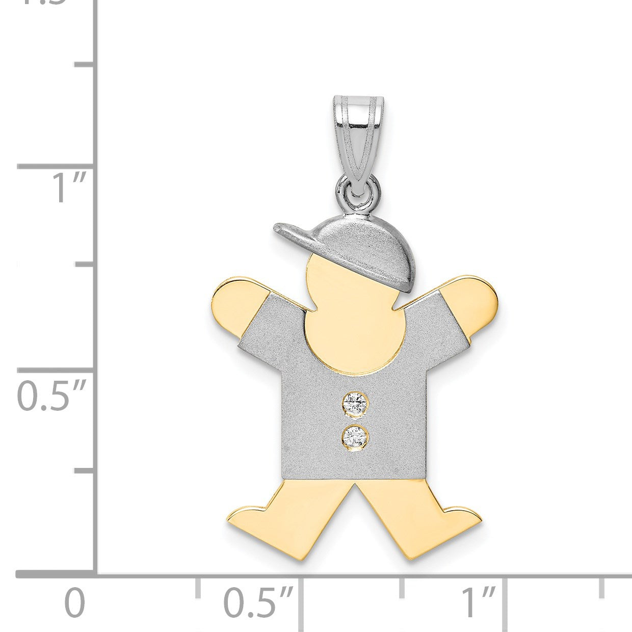 14K Bicolor Diamant-Anhänger für Kinder