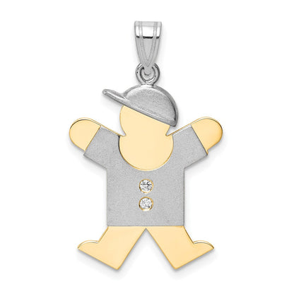 14K Bicolor Anhänger für Kinder mit Diamant AA