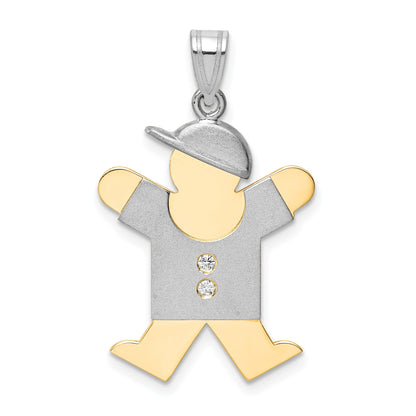 14K Bicolor Diamant-Anhänger für Kinder