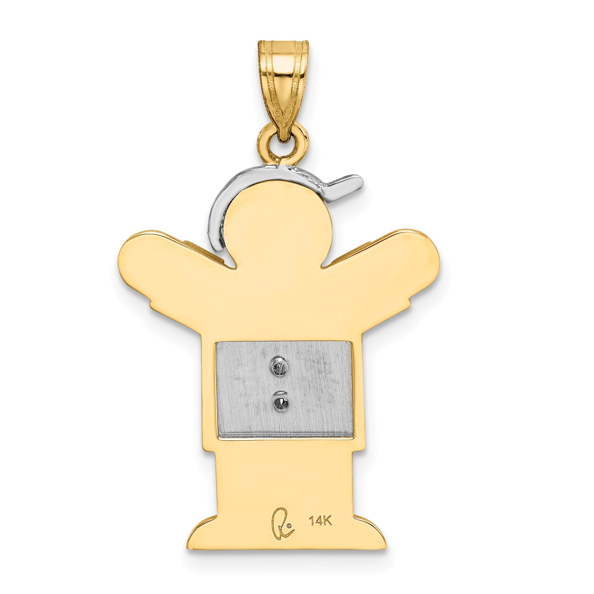 14K Bicolor Diamant-Anhänger für Kinder