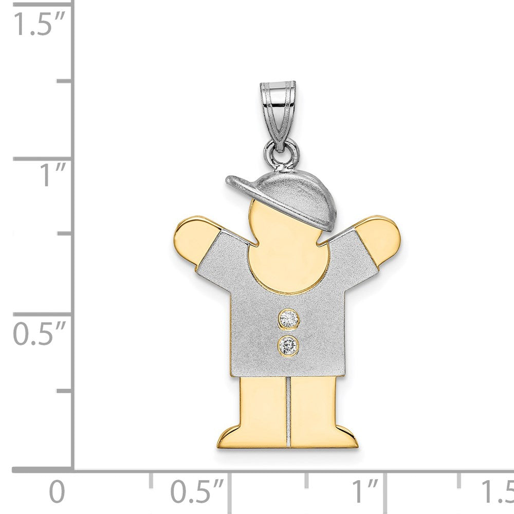 14K Bicolor Diamant-Anhänger für Kinder