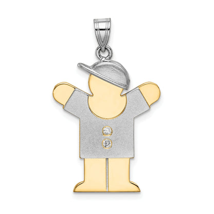 14K Bicolor Diamant-Anhänger für Kinder