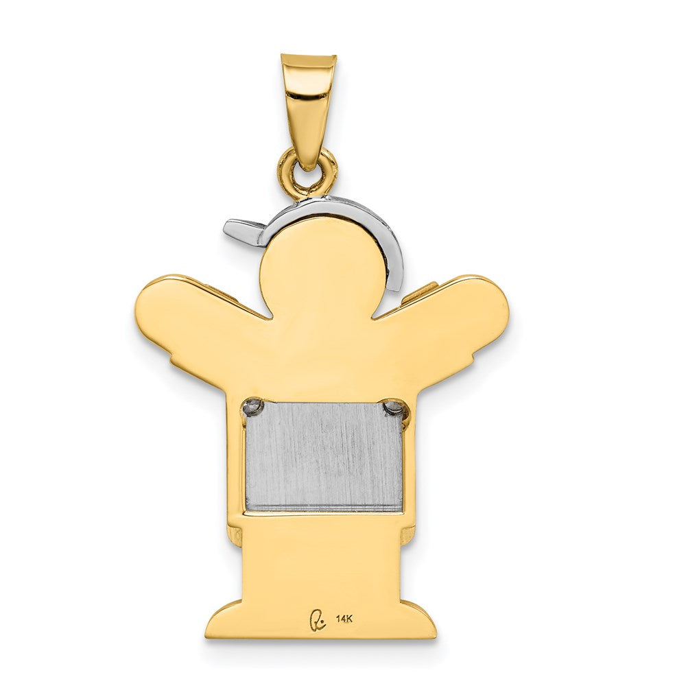 14K Bicolor Diamant-Anhänger für Kinder