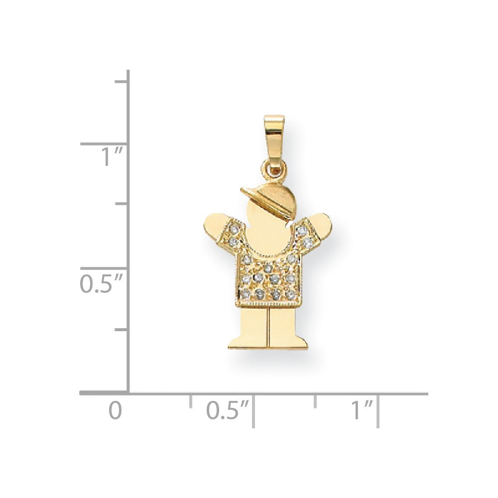 14K Anhänger mit AA-Diamant für Kinder