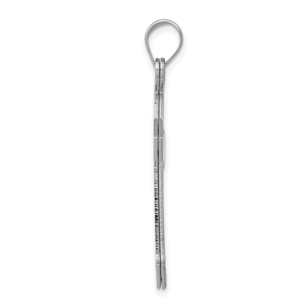 14K Weißgold Passion-Kreuz-Anhänger