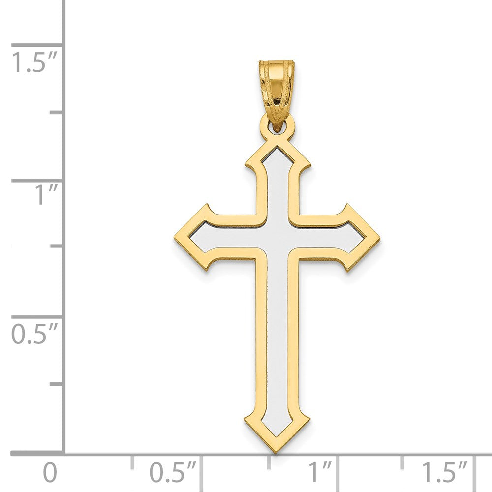 14K Bicolor-Gold Passion-Kreuz-Anhänger