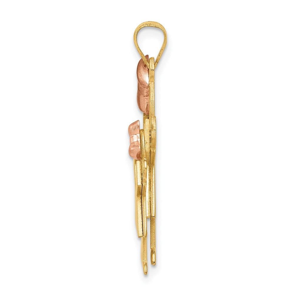 14k Bicolor-Gold Bicolor-Gold "Big Girl and Little Girl" gravierbarer Charm