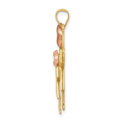 14k Bicolor-Gold Bicolor-Gold "Big Girl and Little Girl" gravierbarer Charm