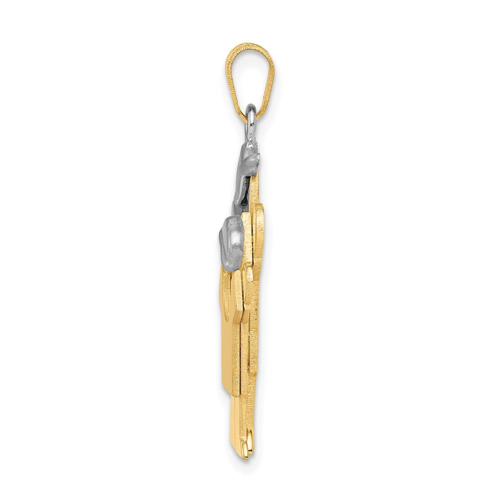 14k Bicolor Gold Bicolor Gold „Big Boy und Little Boy“ gravierbarer Charm